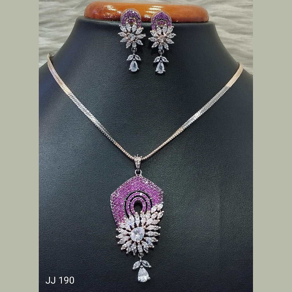 Jain Jewellers Ad Stone Pendant Set - 11062156