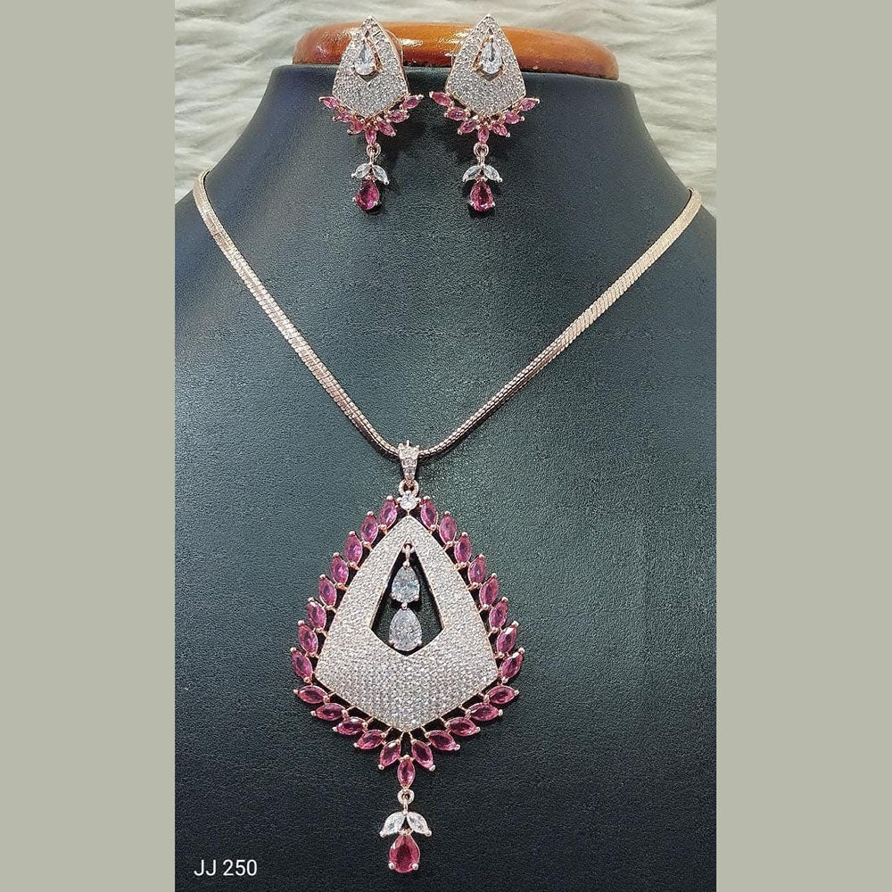 Jain Jewellers Ad Stone Pendant Set - 11062168