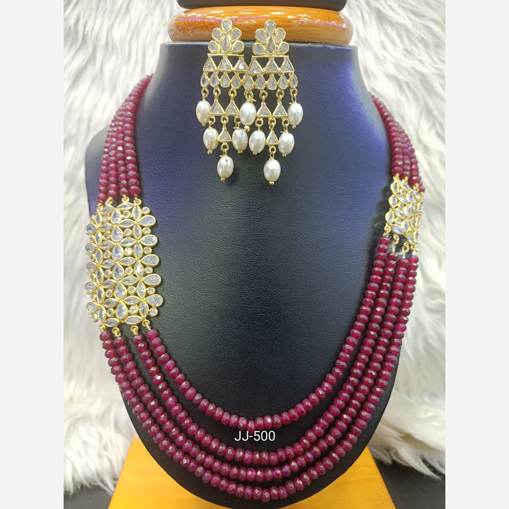 Jain Jewellers Gold Plated American Diamond Necklace Set