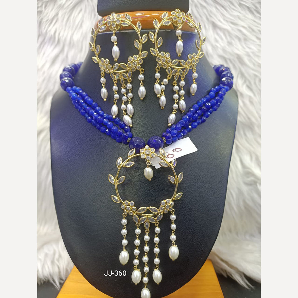 Jain Jewellers Gold Plated American Diamond Necklace Set