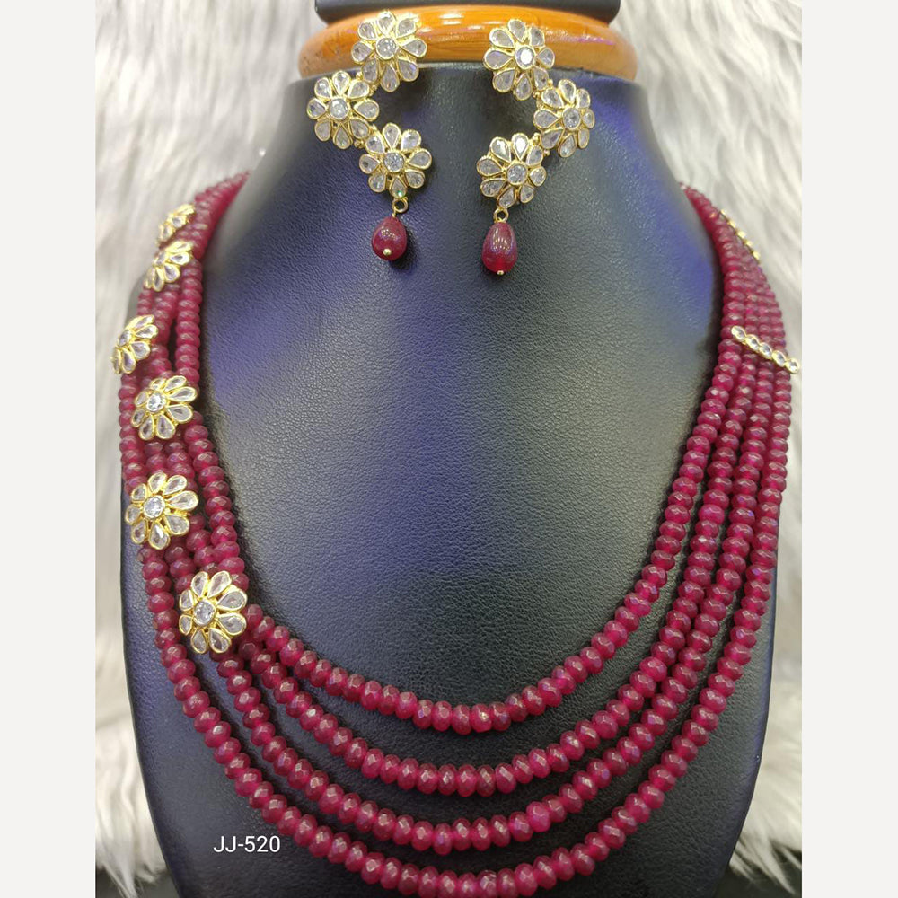 Jain Jewellers Gold Plated American Diamond Necklace Set