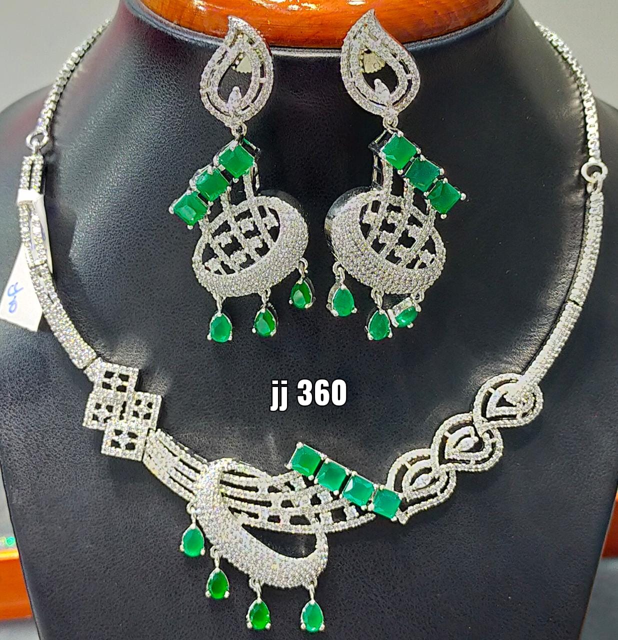 Jain Jewellers American Diamond Necklace Set - 11062297