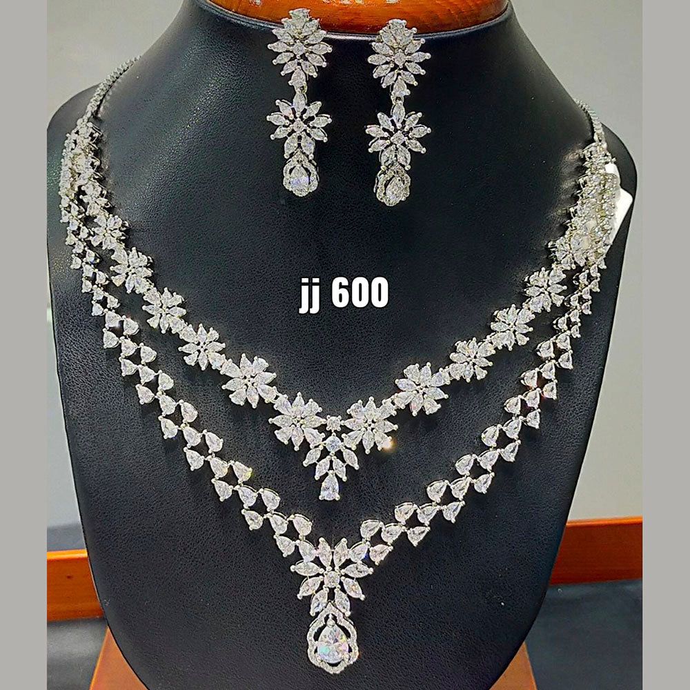 Jain Jewellers American Diamond Necklace Set - 11062305