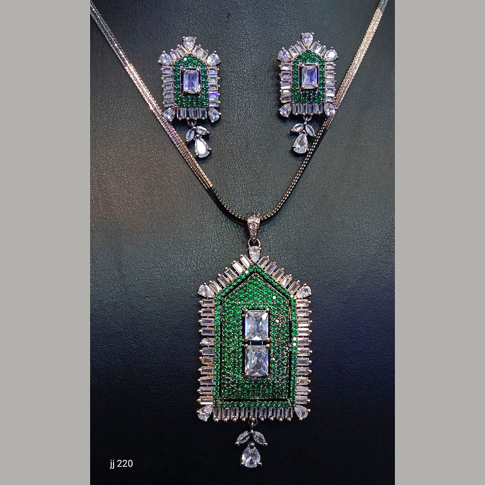 Jain Jewellers American Diamond Pendant Set - 11062317