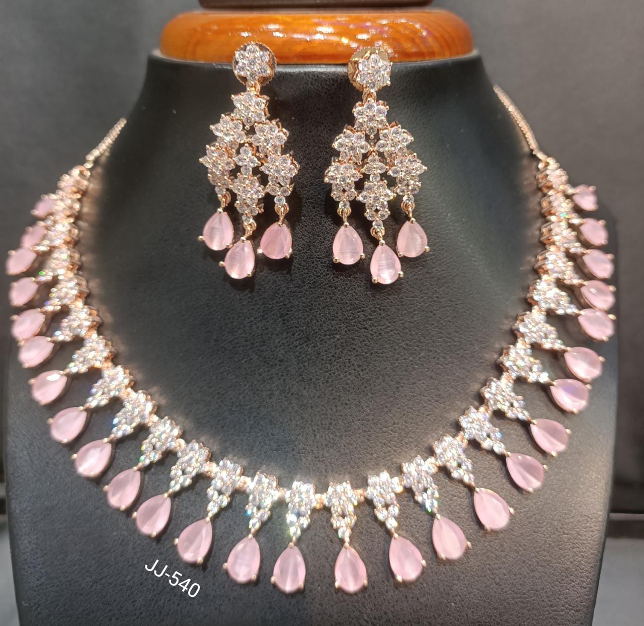 Jain Jewellers American Diamond Necklace Set - 11062335