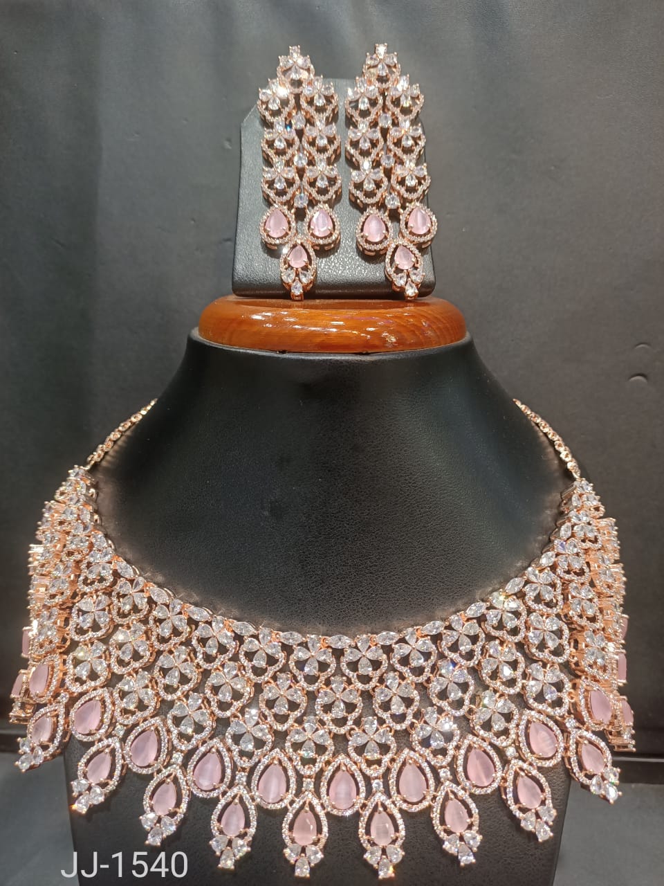 Jain Jewellers American Diamond Necklace Set - 11062341