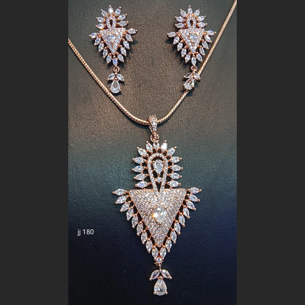 Jain Jewellers Ad Stone Pendant Set - 11062366