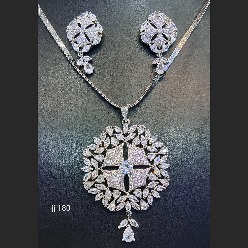 Jain Jewellers Ad Stone Pendant Set - 11062370