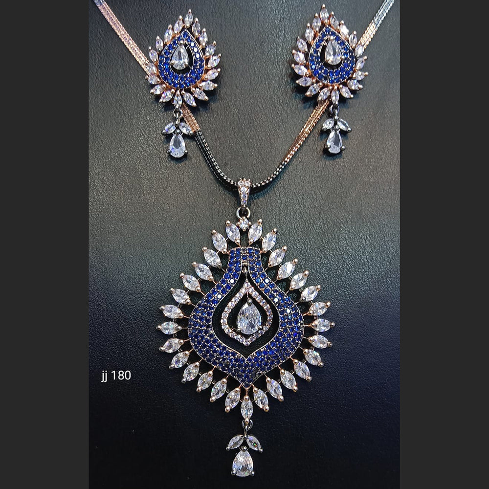 Jain Jewellers Ad Stone Pendant Set - 11062373