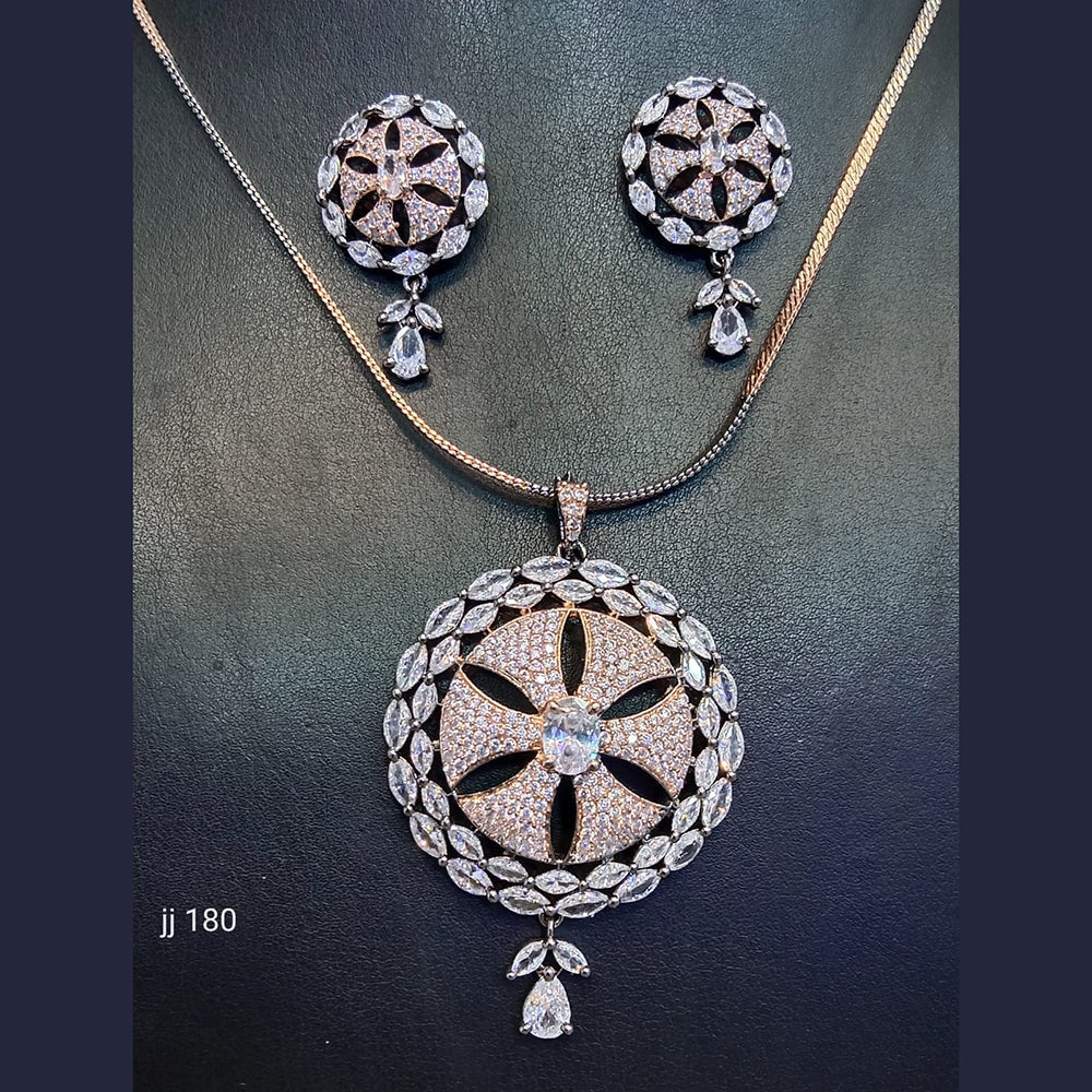 Jain Jewellers Ad Stone Pendant Set - 11062375