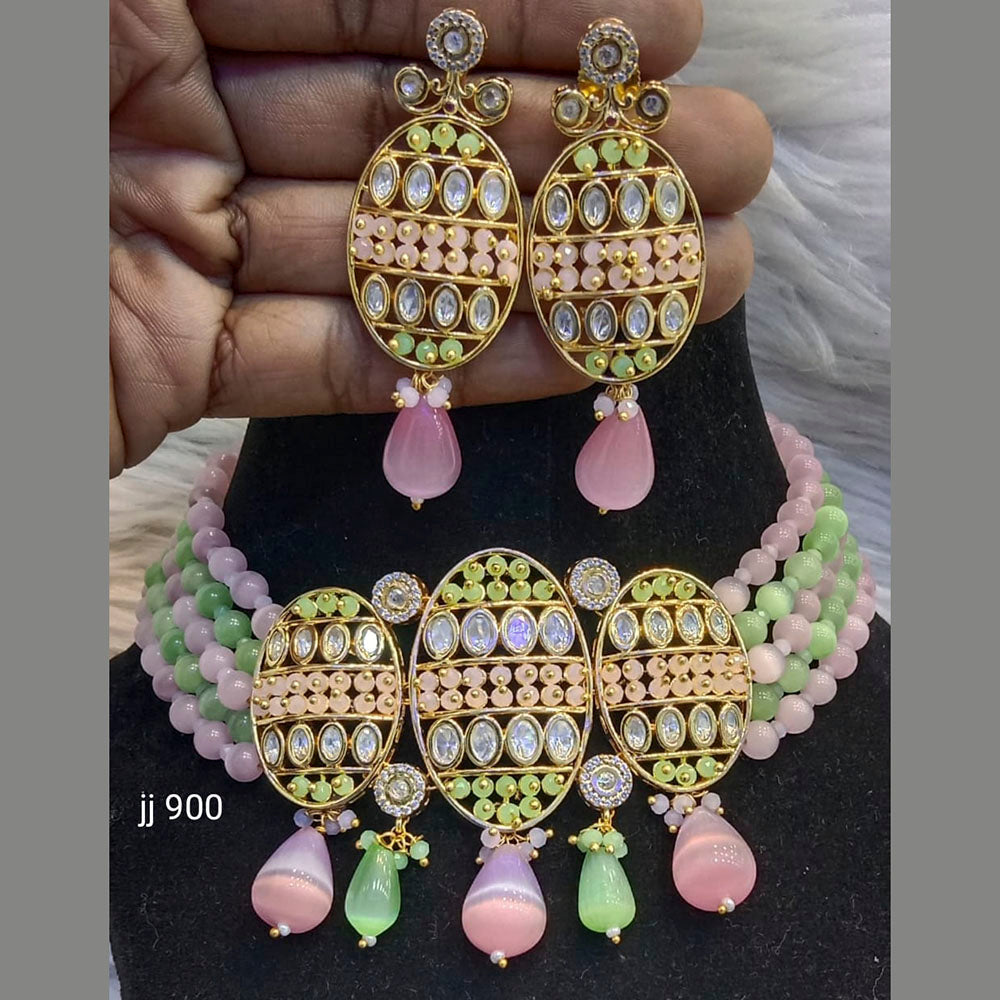 Jain Jewellers American Diamond Necklace Set - 11062429