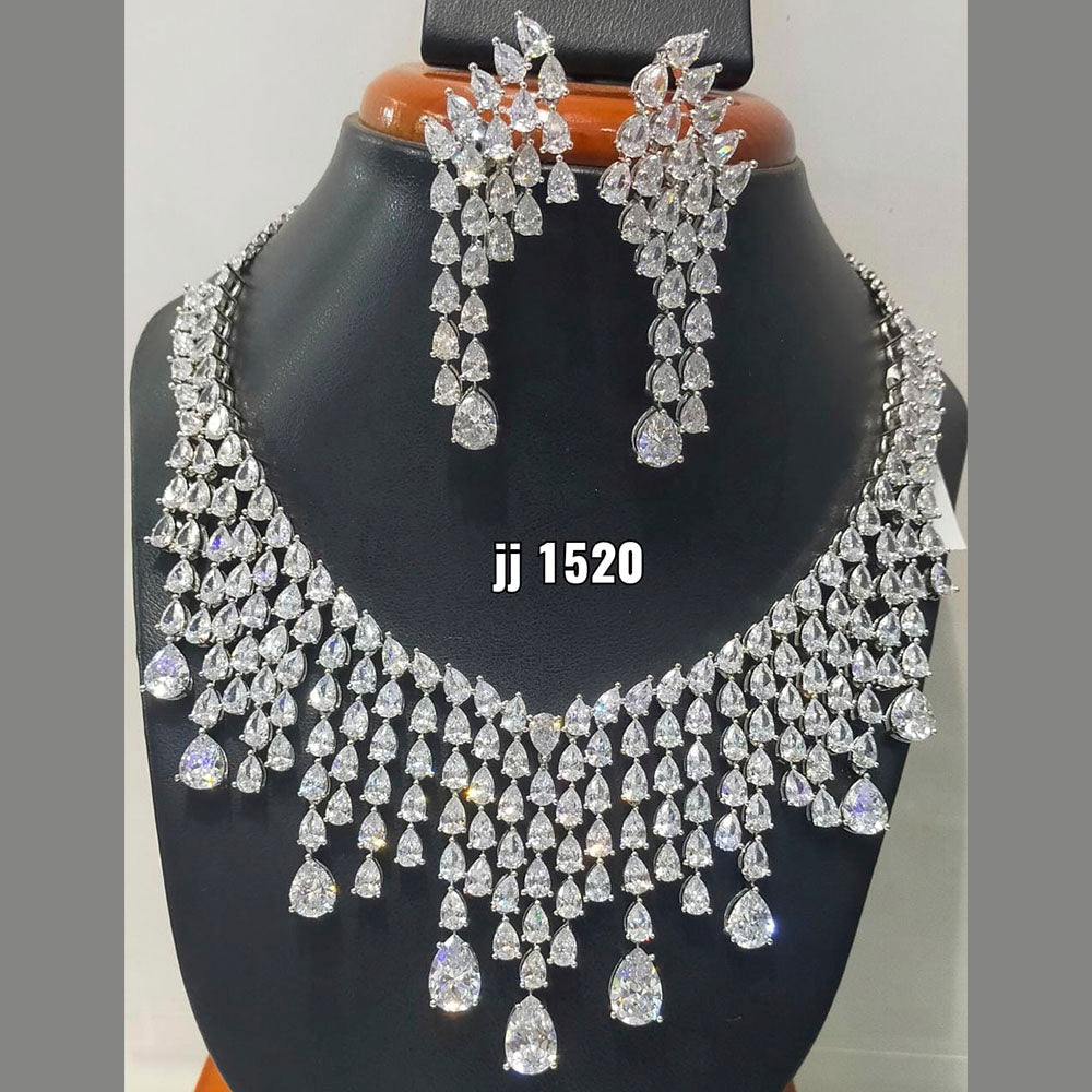 Jain Jewellers American Diamond Necklace Set - 11062433