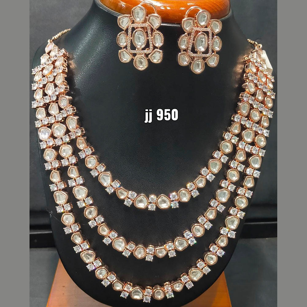 Jain Jewellers American Diamond Necklace Set - 11062434