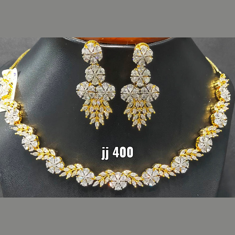 Jain Jewellers American Diamond Necklace Set - 11062436