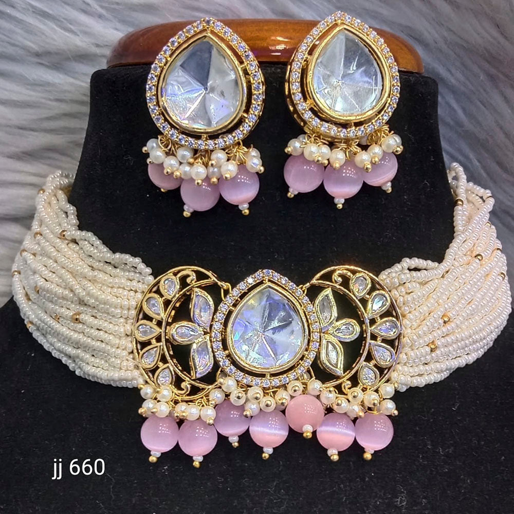 Jain Jewellers American Diamond Necklace Set - 11062441