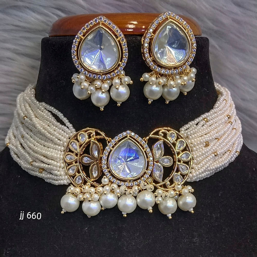 Jain Jewellers American Diamond Necklace Set - 11062443