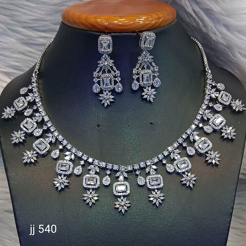 Jain Jewellers American Diamond Necklace Set - 11062500