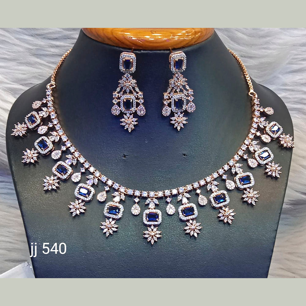 Jain Jewellers American Diamond Necklace Set - 11062501
