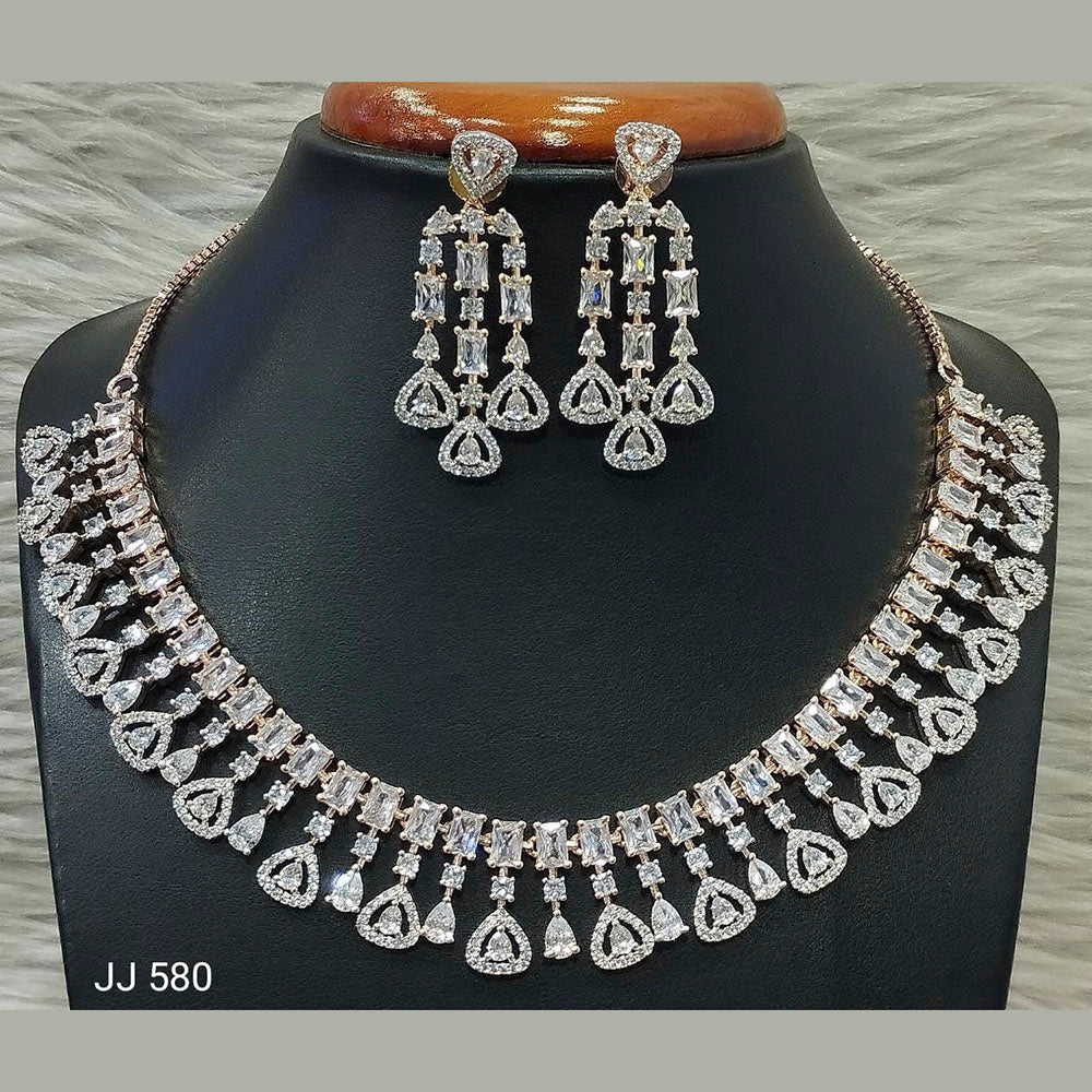 Jain Jewellers American Diamond Necklace Set - 11062515