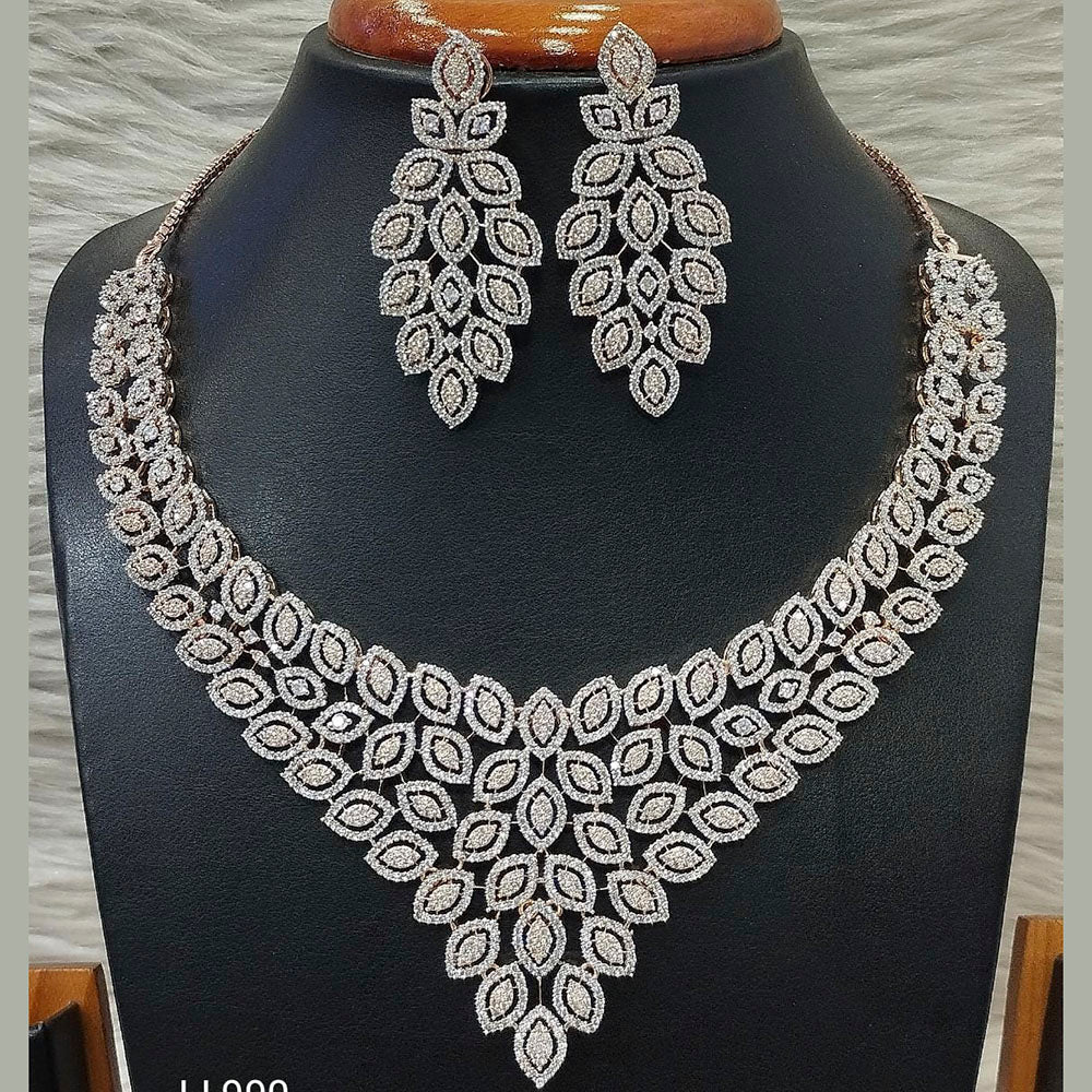Jain Jewellers American Diamond Necklace Set - 11062518