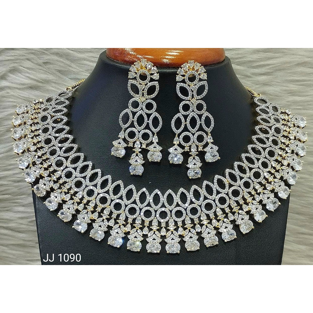 Jain Jewellers American Diamond Necklace Set - 11062520