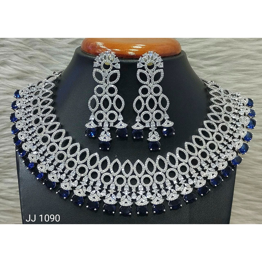 Jain Jewellers American Diamond Necklace Set - 11062521