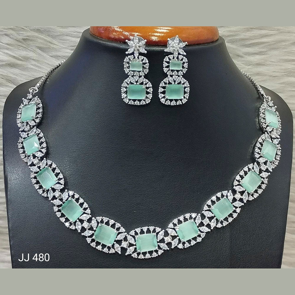 Jain Jewellers American Diamond Necklace Set - 11062524