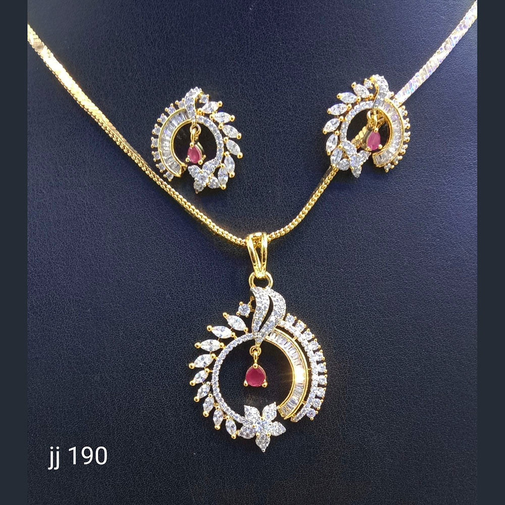 Jain Jewellers American Diamond Pendant Set