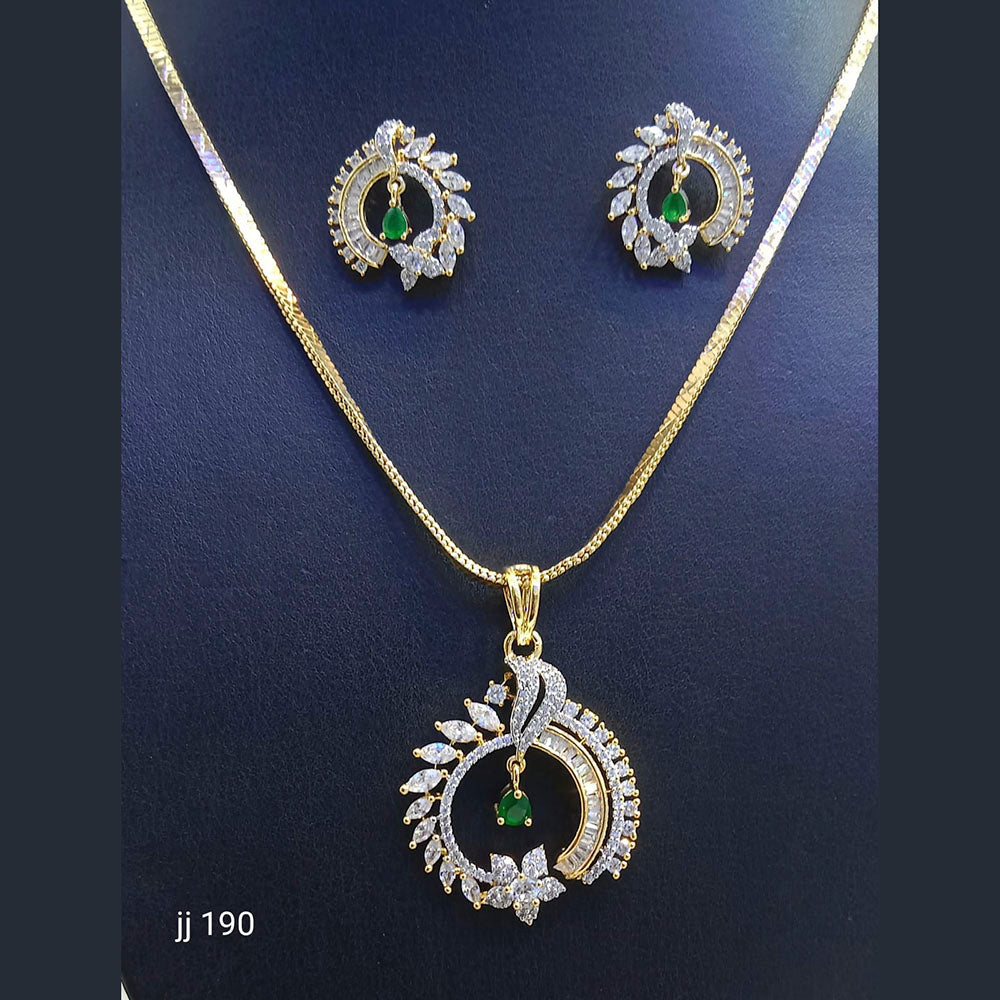 Jain Jewellers American Diamond Pendant Set