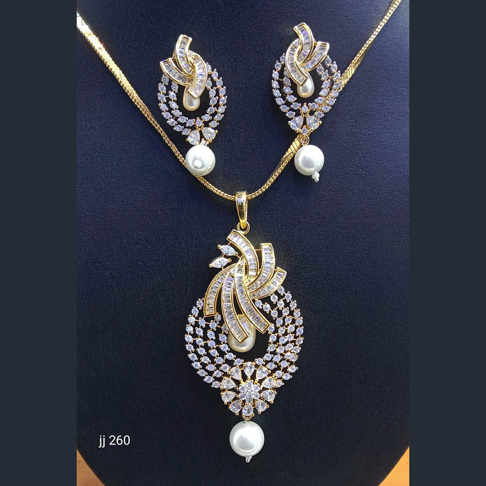 Jain Jewellers American Diamond Pendant Set