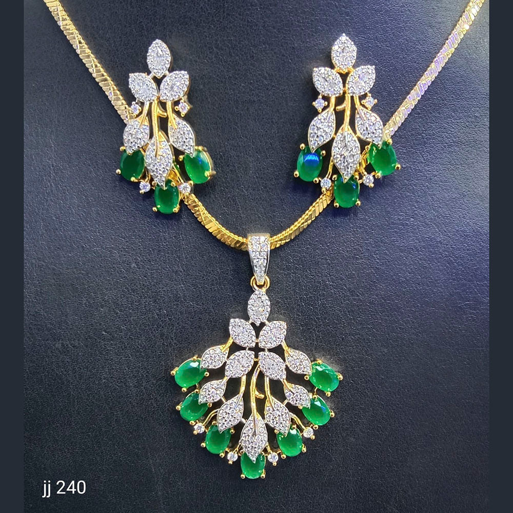 Jain Jewellers American Diamond Pendant Set