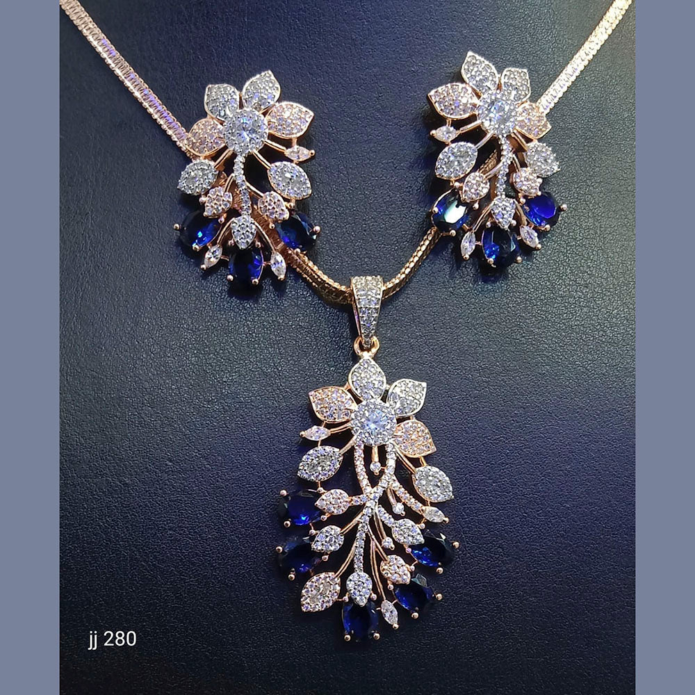 Jain Jewellers American Diamond Pendant Set