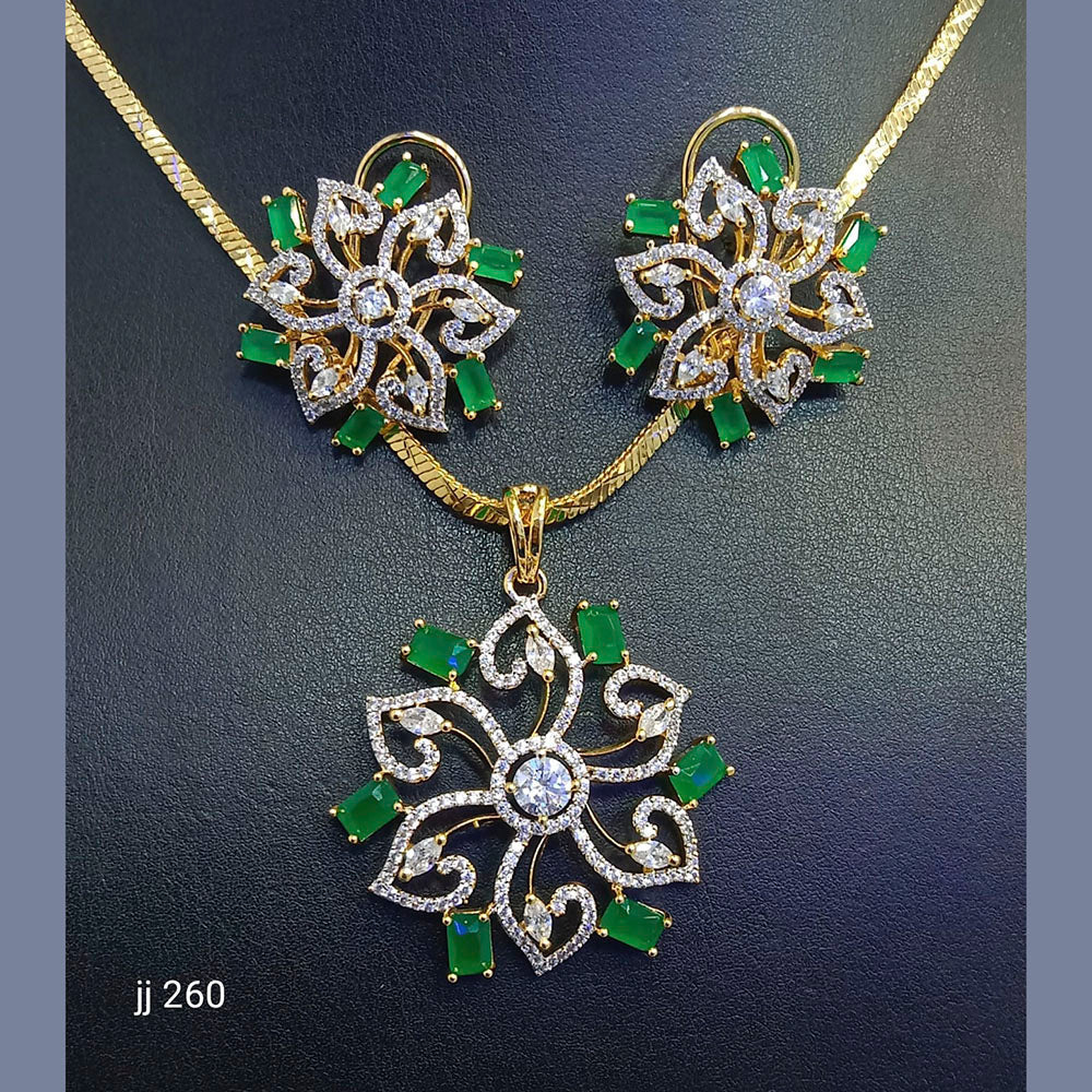 Jain Jewellers American Diamond Pendant Set