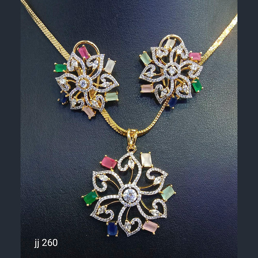 Jain Jewellers American Diamond Pendant Set