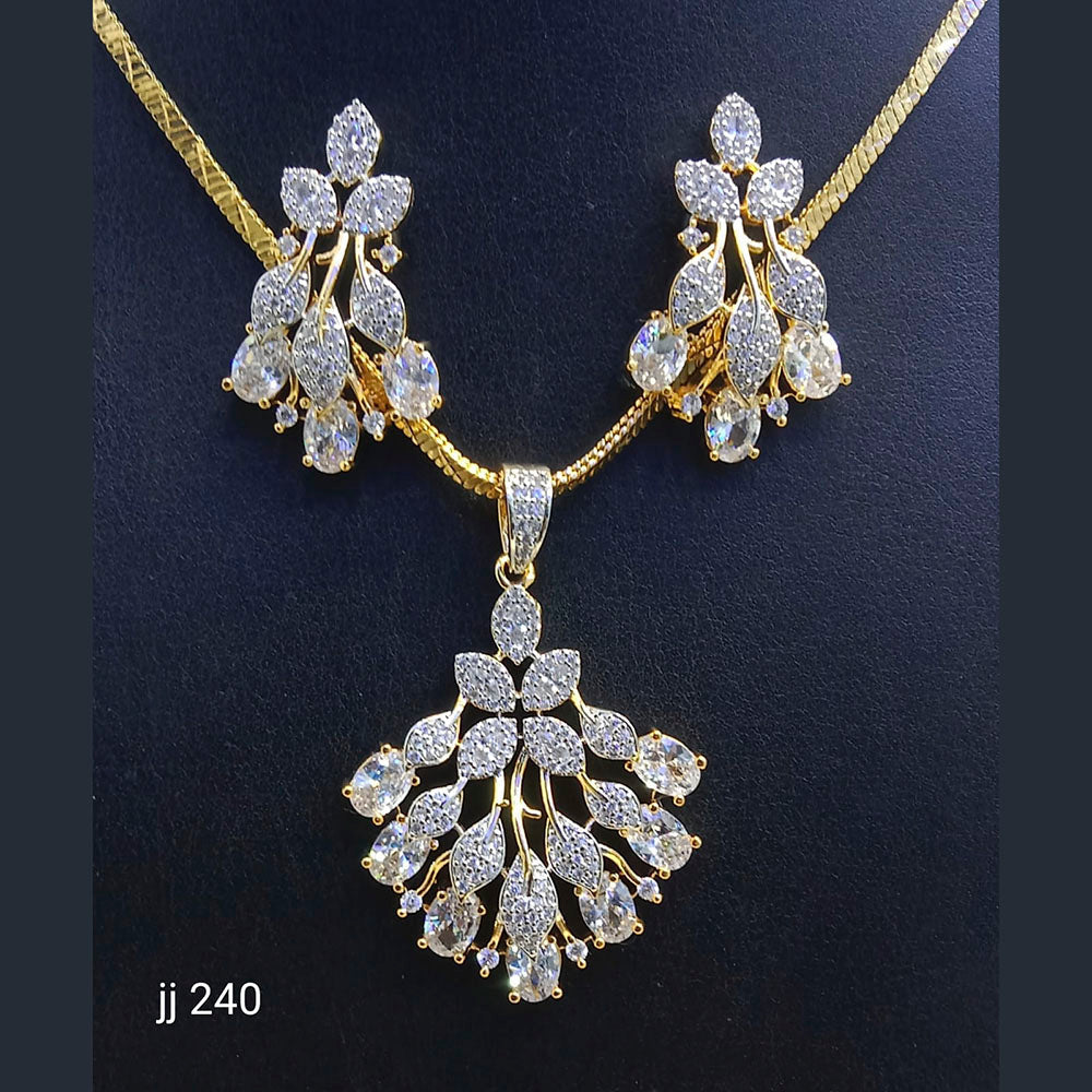 Jain Jewellers American Diamond Pendant Set