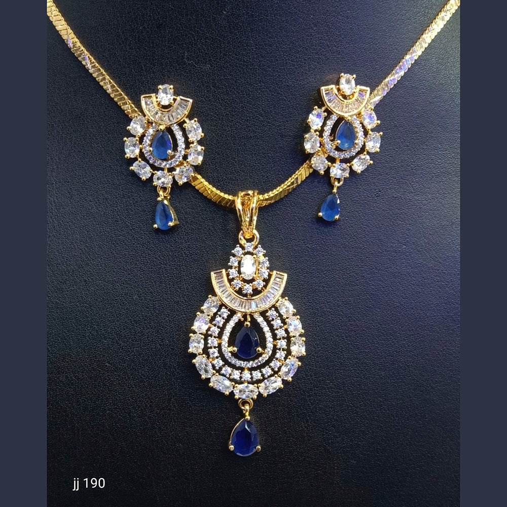 Jain Jewellers American Diamond Pendant Set