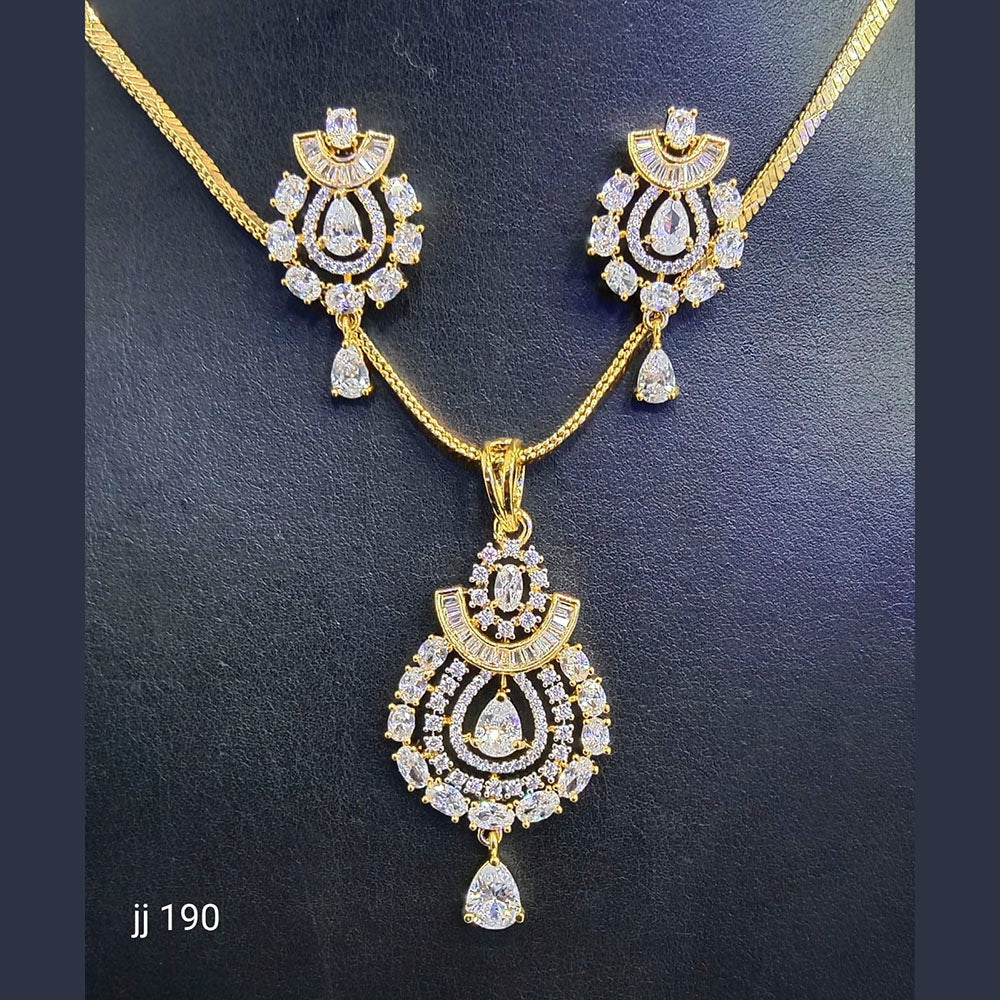 Jain Jewellers American Diamond Pendant Set