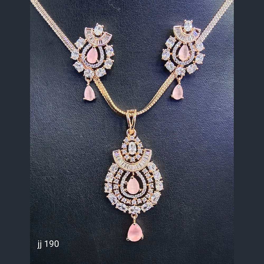 Jain Jewellers American Diamond Pendant Set