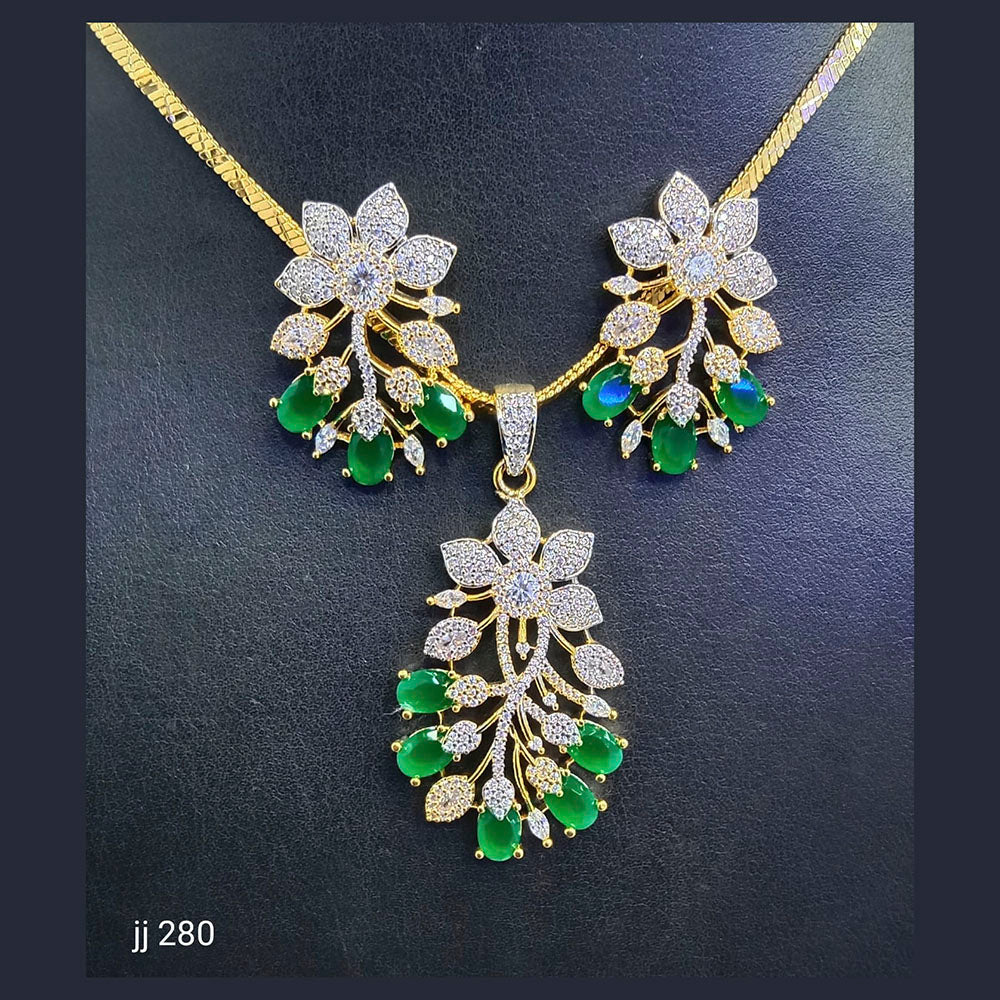 Jain Jewellers American Diamond Pendant Set