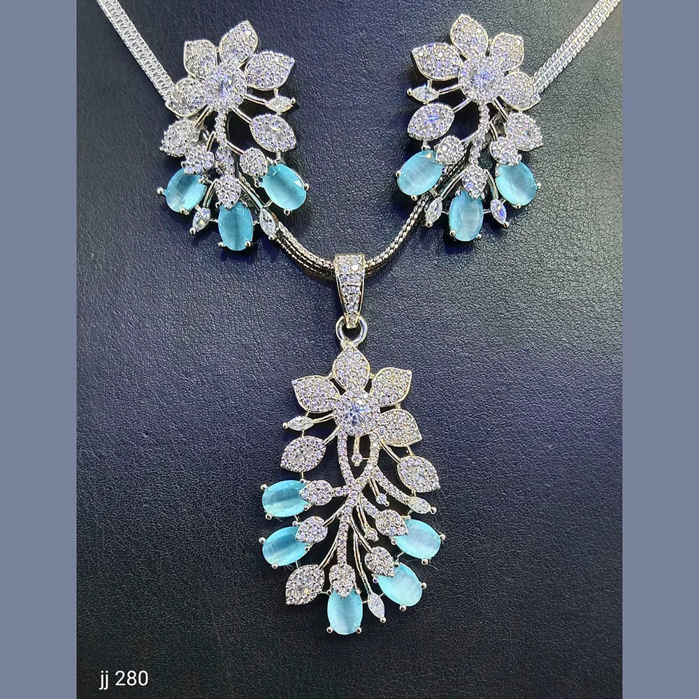 Jain Jewellers American Diamond Pendant Set