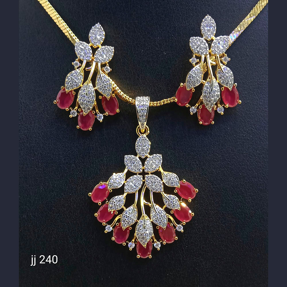 Jain Jewellers American Diamond Pendant Set