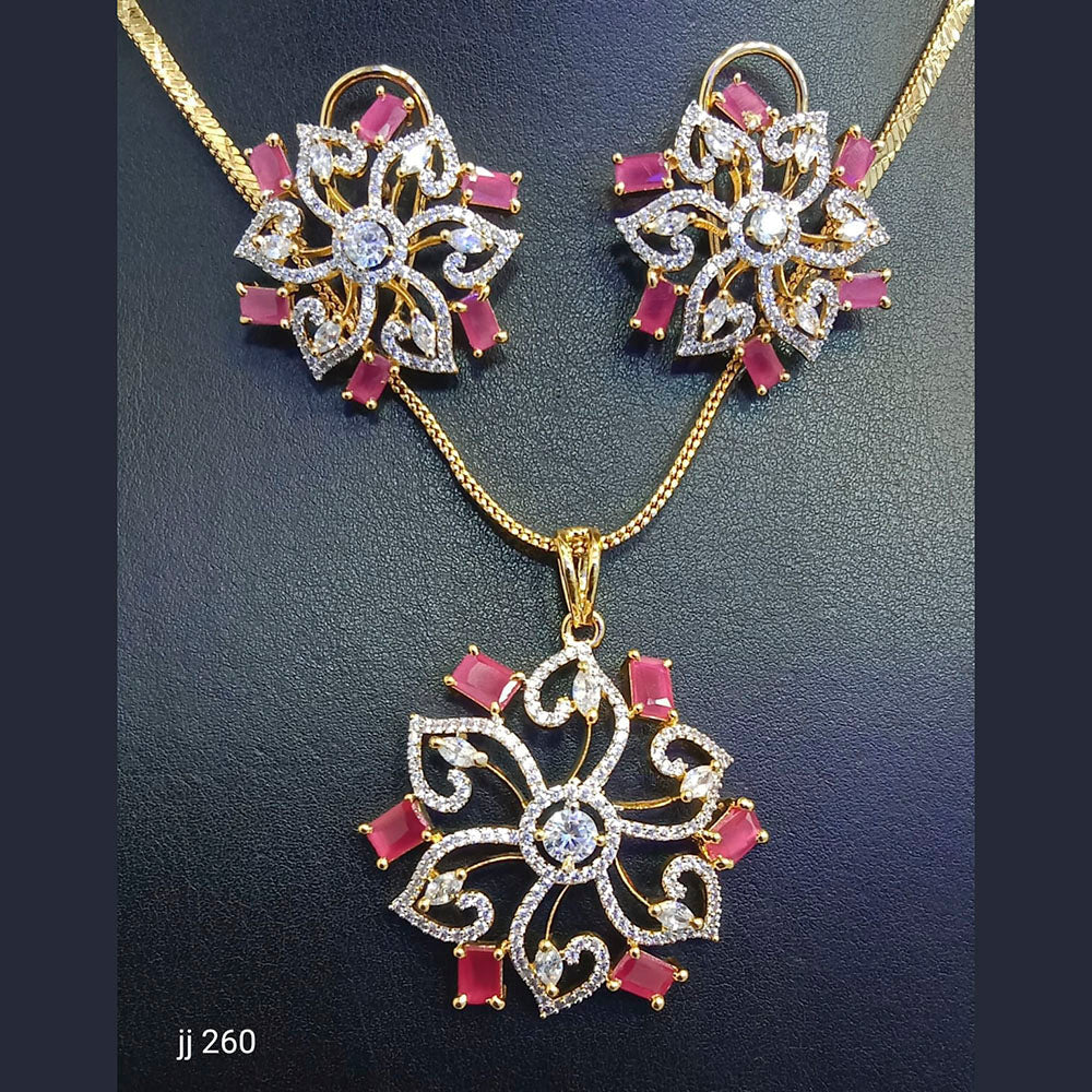 Jain Jewellers American Diamond Pendant Set