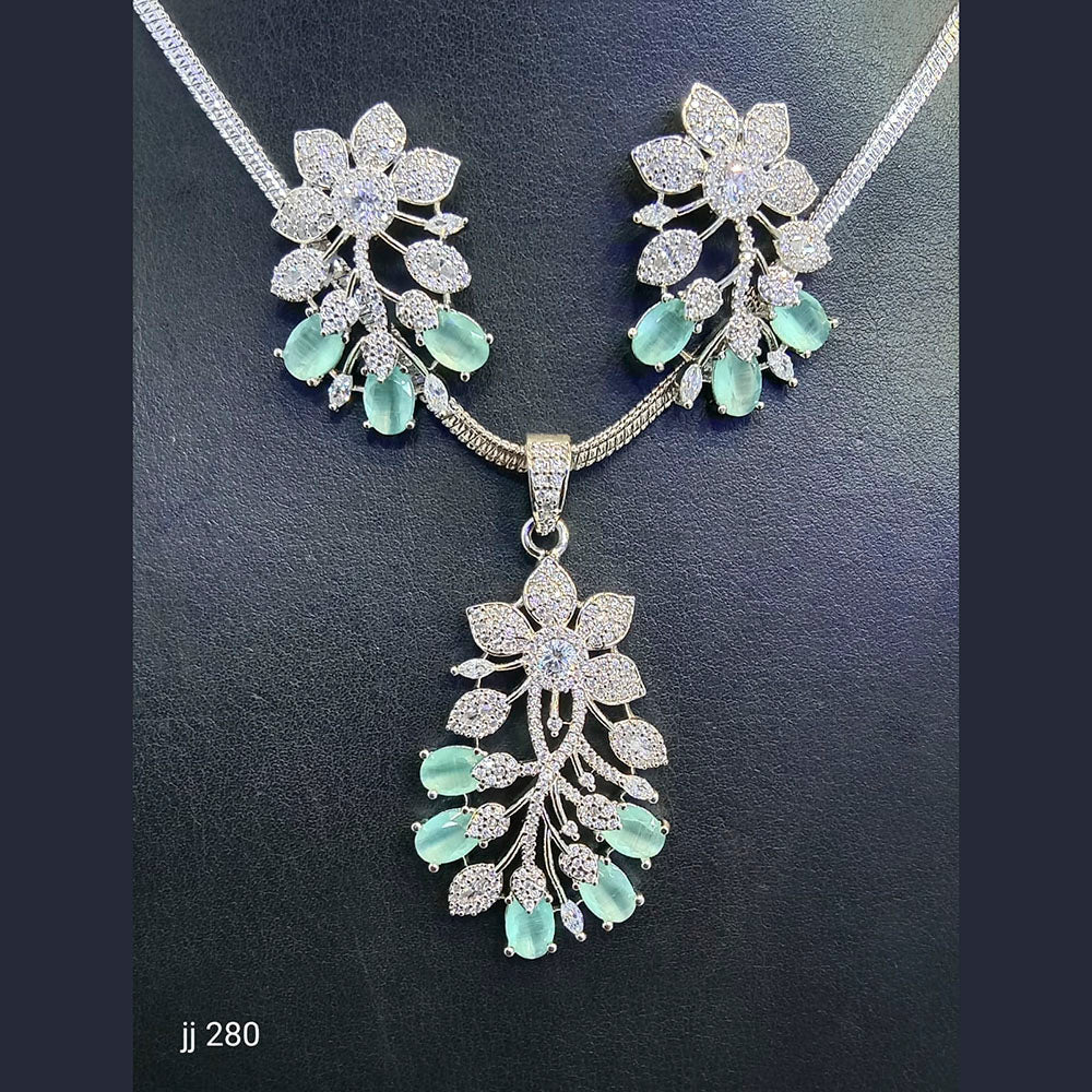 Jain Jewellers American Diamond Pendant Set