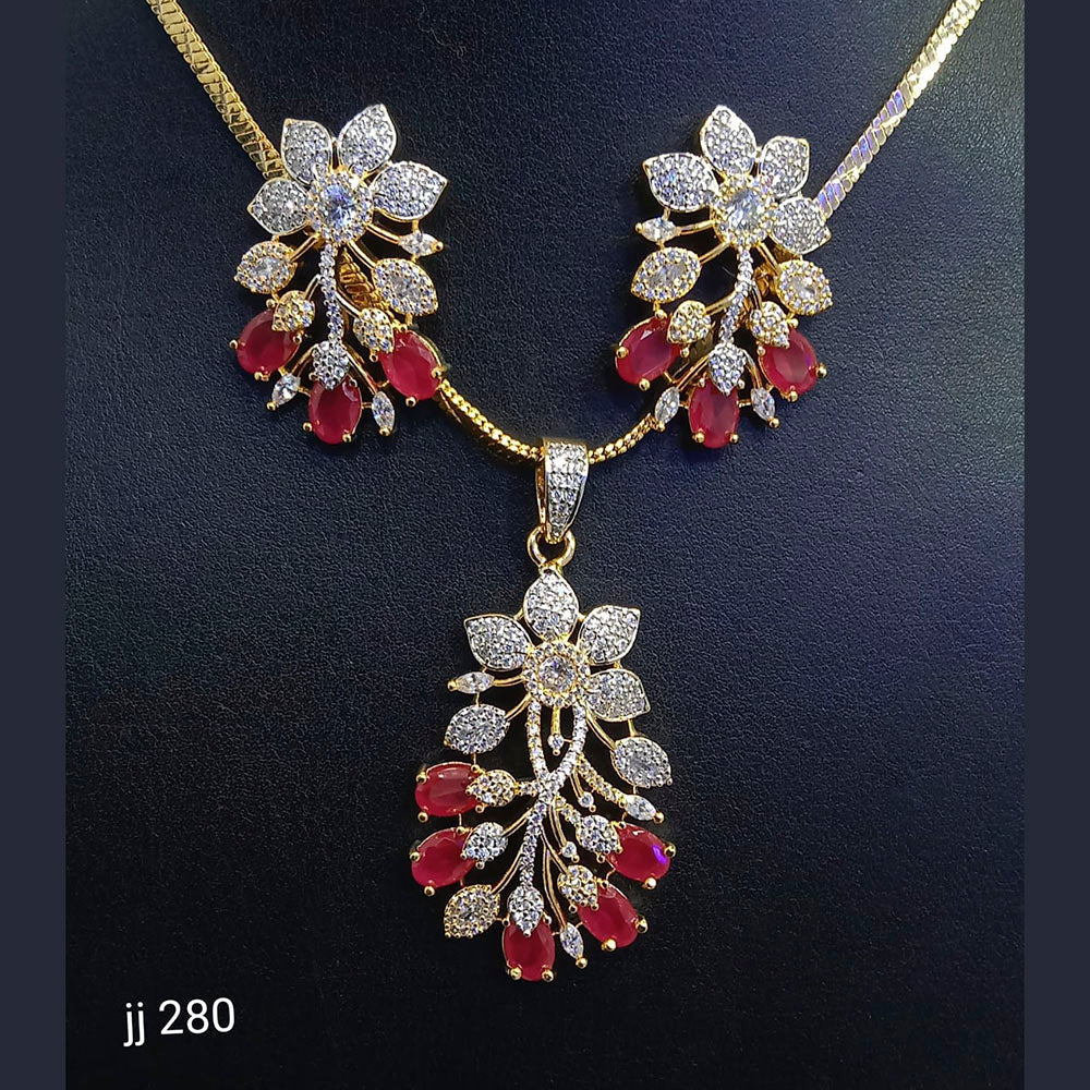 Jain Jewellers American Diamond Pendant Set