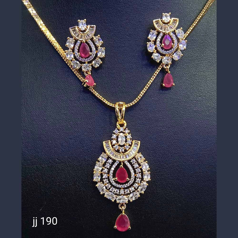 Jain Jewellers American Diamond Pendant Set