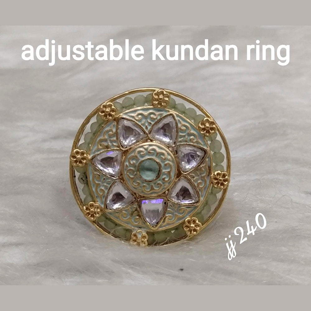 Jain Jewellers Kundan Stone Adjustable Ring - 11062593