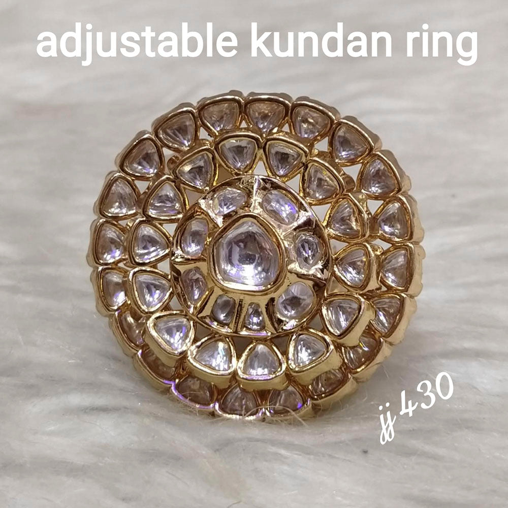 Jain Jewellers Kundan Stone Adjustable Ring - 11062602