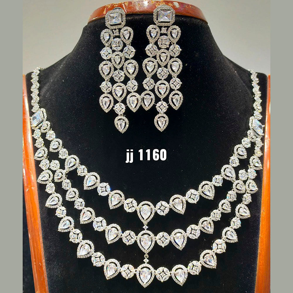 Jain Jewellers American Diamond Necklace Set - 11062735