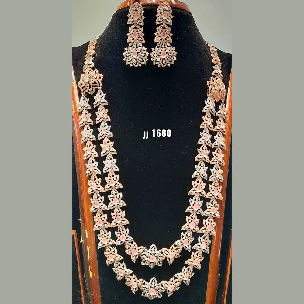 Jain Jewellers American Diamond Necklace Set - 11062739