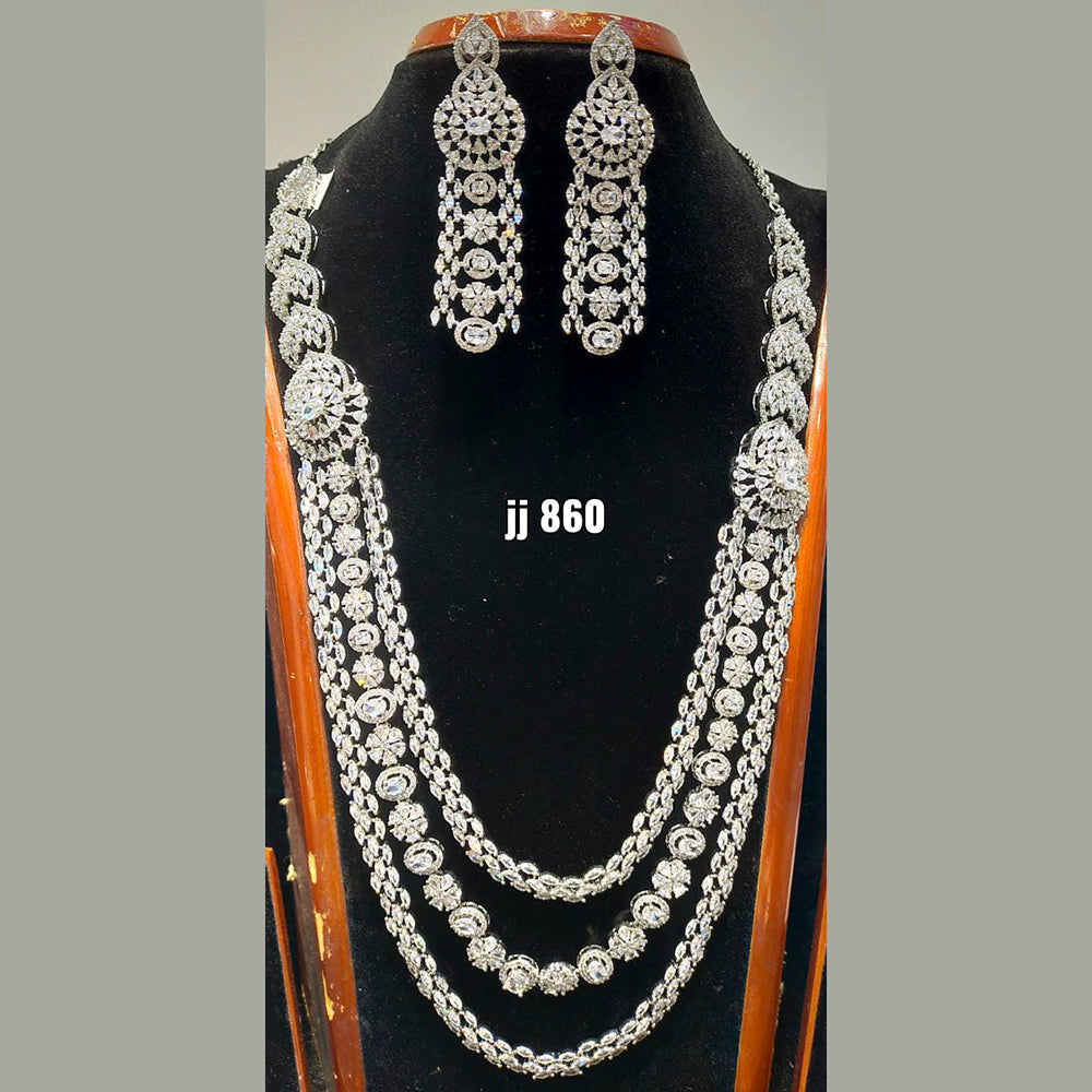 Jain Jewellers American Diamond Necklace Set - 11062740